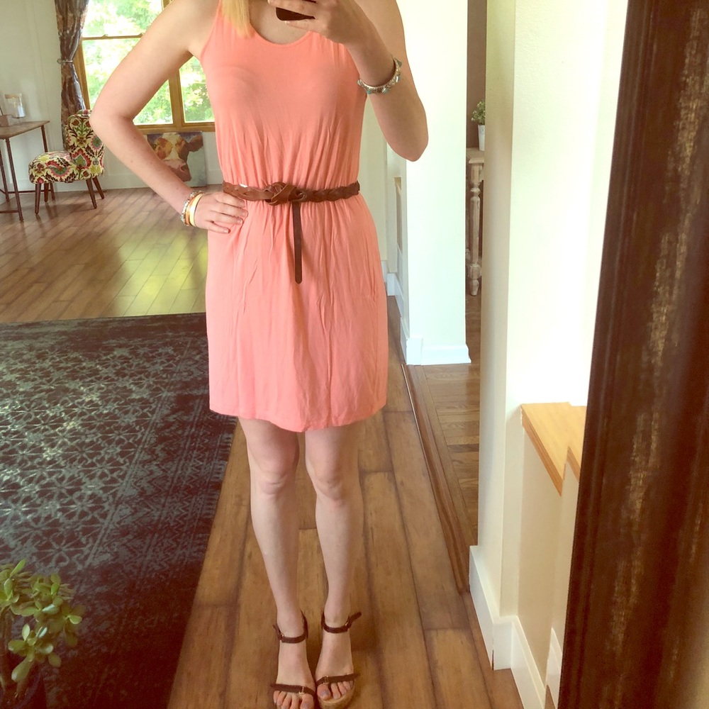 Gap coral cotton dress, size Small